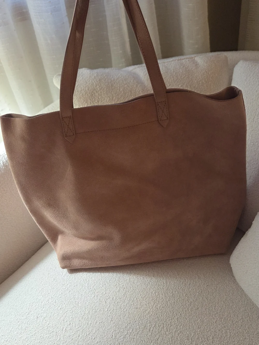 Madewell Suede Transport Tote in Nude Beige - Picture 3 of 6